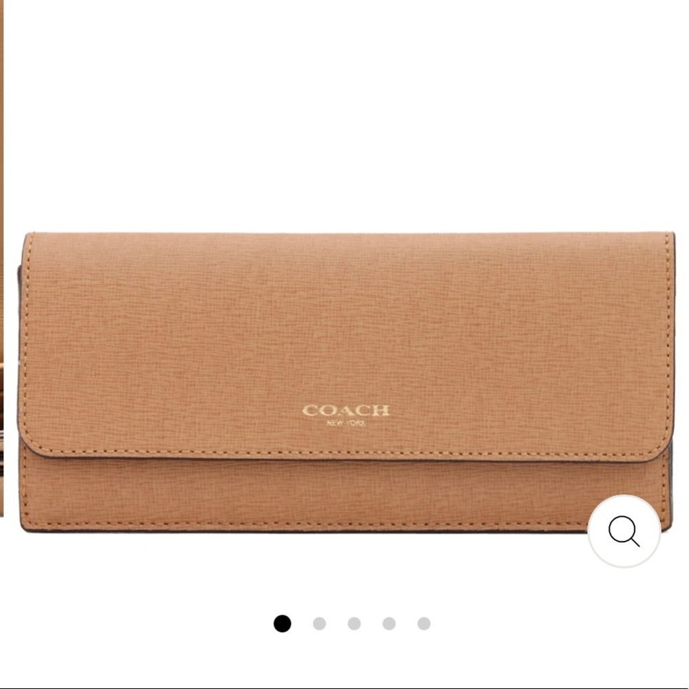 Coach Wallet in Saffiano Leather- Toffee